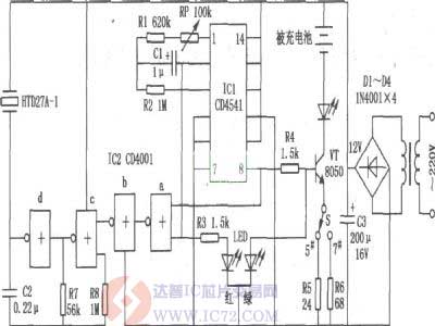 达普IC芯片交易网 CD4541镉镍电池充电器电路图